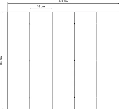 A diagram showing the dimensions of a room divider.