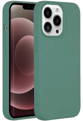 Imagen del producto de Funda Trasera de Silicona Lí­quida para Apple iPhone 13 Pro Max - Verde oscuro