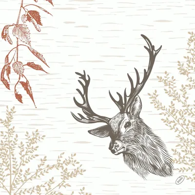 Produktbild von Duni  Dunisoft Servietten Wood & Deer 40x40cm 60er