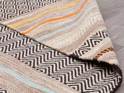 Produktbild von Steffensmeier Handwebteppich Turbat | Antistatisch | 100% Baumwolle | Beige, handgewebt, Größe: 60x90 cm