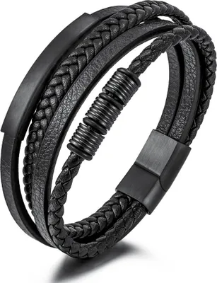 Produktbild von Herren Armband Echtleder, mit schlichten, elegantem Stil, J0434