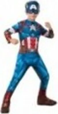 Produktbild von Rubies Captain America klassisches offizielles Kostüm, Kind, 702563-S, Größe S von 5 bis 6 Jahren RUBIES