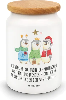 Produktbild von Mr. & Mrs. Panda behälter Winterzeit Heilige drei Könige - Weiß - Geschenk, müslidose, Weihnachten, Dose, Weihnachtstage, Keksdose, Heiligabend, Vorratsbehälter, Winter