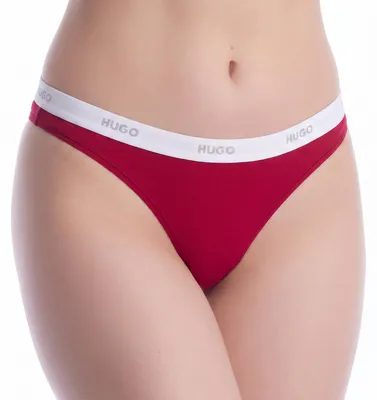 Produktbild von BOSS Elastischer Damen-Baumwoll-Tanga mit Logo 50557101