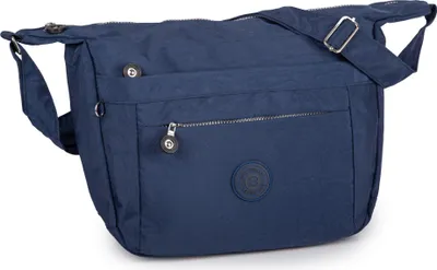 Zdjęcie produktu dla Bag Street Duża Lekka Torba Na Ramię Turystyczna Miejska z Kreszu Granatowa