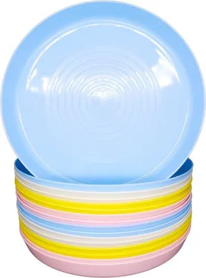 Produktbild von Plastikspielzeugset für Kleinkinder, wiederverwendbar, BPA-frei, Picknick-, Party- und Campinggeschirr für Jungen und Mädchen - pastell