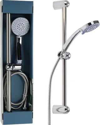 Produktbild von Duschkopf und Schlauch mit Halter 5 Funktionen