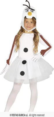 Produktbild von Kinderkostüm Schneemann – Niedliches Kleid mit Tutu und lustiger Kopfbedeckung Gr. 98-134, Größe:98/104