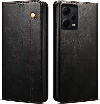 Image de Etui pour Xiaomi Redmi Note 12 Pro+ 5G, étui en cuir avec fonction stand noir