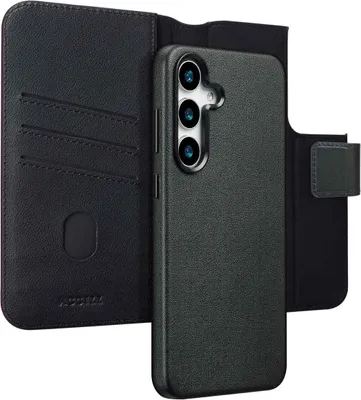 Image de Accezz Bibliothèque en cuir 2-en-1 avec MagSafe pour le Samsung Galaxy S25 Plus - Noir Onyx