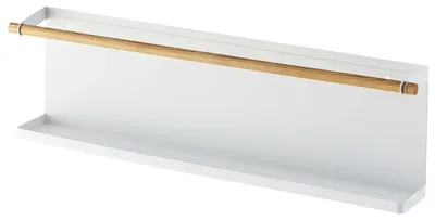 Wandregal, weiß/Esche, 62,5x9,5x18 cm, mit Haken
