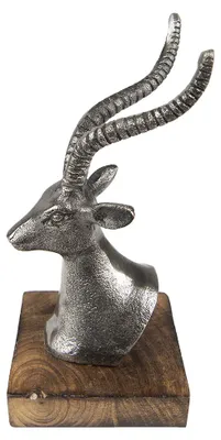 Produktbild von Clayre & Eef Figur Hirsch 18 cm Silberfarbig Aluminium