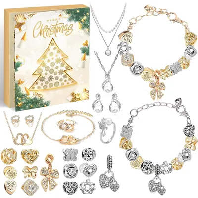 Produktbild von Adventskalender Mädchen Schmuck 2026 DIY-Set Weihnachtsgeschenk Kinder Teenager