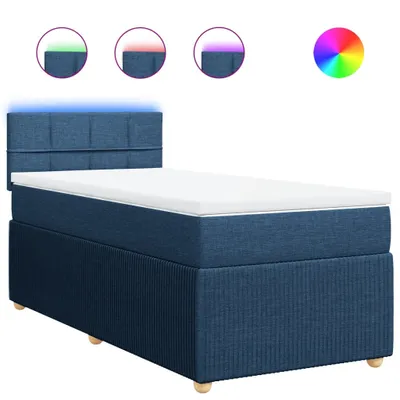 Produktbild von Boxspringbett mit Matratze Blau 90x190 cm Stoff
