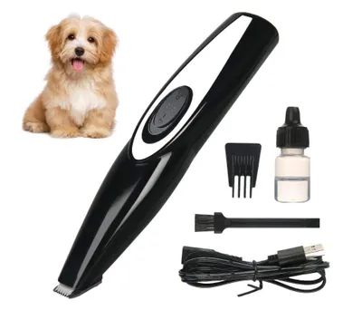 Produktbild von Elektrischer Tierhaarschneider, wiederaufladbar über USB, kabellos, kleiner Haarschneider für Hunde, Katzen, Pfoten, Ohren, Augen, Gesicht, Haarpflege
