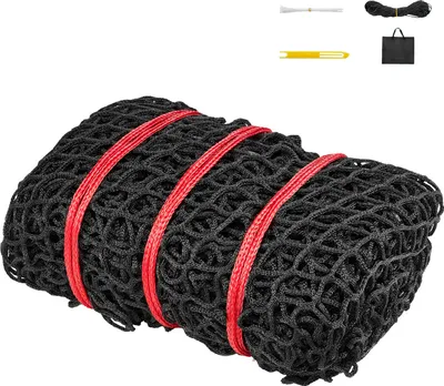Immagine prodotto di SucceBuy rete per balle di fieno rotonde, 1,5x1,5x1,5 m, maglia 42x42 mm, materiale PE, struttura senza nodi, incluse fascette, navetta ad aghi, cordino di riparazione e sacchetto di stoccaggio, rete filata per cavalli