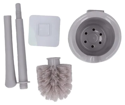 Produktbild von Toilettenbürste zur Wandmontage, 360° drehbarer Kopf, abnehmbarer Griff, Kunststoff, Grau