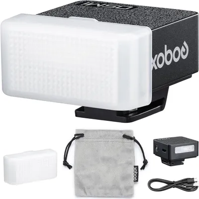 Productafbeelding van Mini Cameraflitser - Compacte Flitser - Fotografie Verbeteren - Lichtgewicht Ontwerp - 31 gram - Zwart