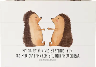 Produktbild von Mr. & Mrs. Panda Geschenkbox Igel Liebe 22 x 15 cm - Weiß - Geschenk, Partner, Erinnerungsbox, fotobox, Freundin, Hochzeit, Hochzeitstag, geschenkkiste, Kiste, Box