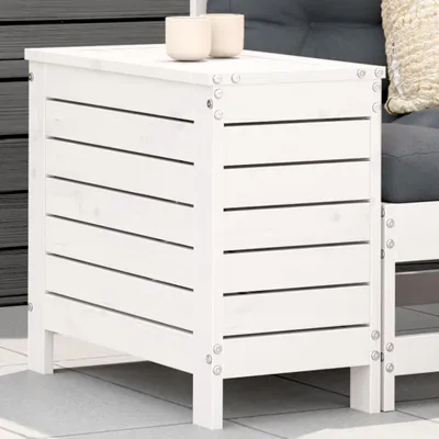 Produktbild von CLORIS Gartenhocker Weiß 62x31,5x52 cm Massivholz Kiefer 844889