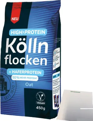Produktbild von Kölln High Protein Köllnflocken Oat (450g Beutel) + usy Block
