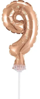 Produktbild von Kuchendeko Mini Folienballon roségold Zahl 9