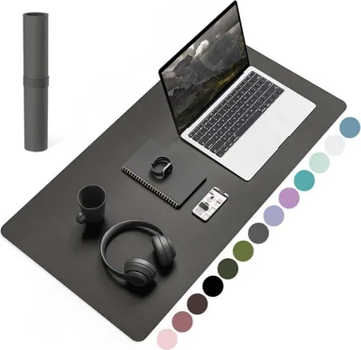 Zdjęcie produktu dla YSAGi podkładka pod mysz skórzana antypoślizgowa zamszowa 80x40cm ciemnoszara