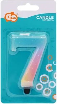 Zdjęcie produktu dla Ombre Pastelowa Świeczka Cyferka 7 – Idealny Akcent na Urodzinowy Tort! Elegancki Design, 8 cm, Doda Magii Twojej Imprezie!