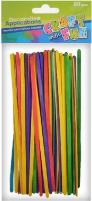 Image de Décoration bâtons en bois couleur long 80pcs