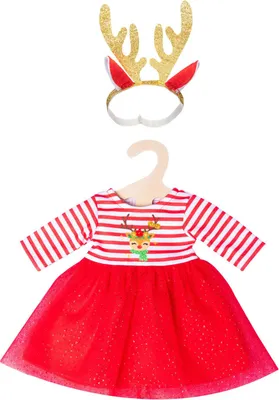 Image de Robe de Noël avec bandeau Renne, taille 35-45 cm