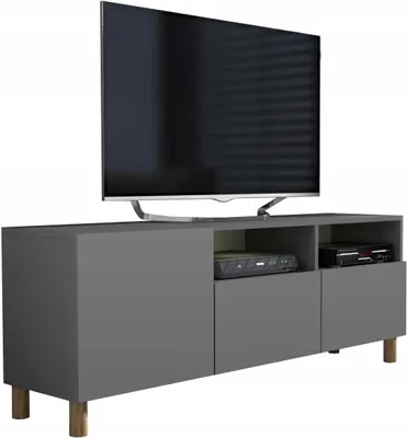 Zdjęcie produktu dla szafka rtv pod telewizor 150cm szary mat nóżki dąb