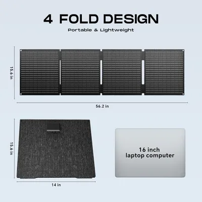Produktbild von 100W tragbares Solarpanel – Faltbares Solar-Ladegerät – Mobile Stromversorgung – Solarenergie für den Außenbereich