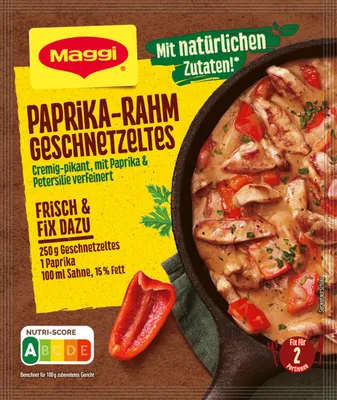 Produktbild von Maggi Fix für Paprika Rahm Geschnetzeltes cremig und pikant 41g