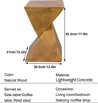 Image de Table d'appoint moderne en bois - Table basse et table de chevet - Design minimaliste - Pour salon et chambre - 30,5 x 30,5 x 46 cm - Bois naturel