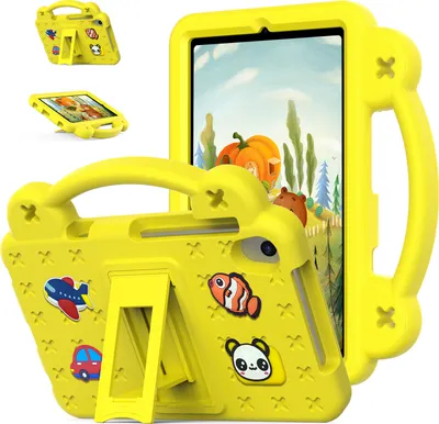 Obrázek produktu pro Ochranné pouzdro pro Onn 8" Tablet Gen 4 2024, roztomilé dětské pouzdro, odolné proti nárazům s držadlem a stojánkem Žluť