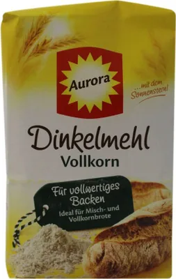 Produktbild von Aurora Dinkelmehl Vollkorn für vollwertiges Vollkornbrot 1000g