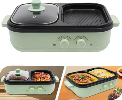 Obrázok produktu pre Elektrický varič, 1300 W, rozmery 34 × 22 × 13 cm, objem 1 l, vhodný pre 1–3 osoby, dve varné zóny