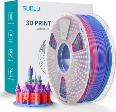 Produktbild von Sunlu PLA Rainbow Filament 02 1.75mm 1kg