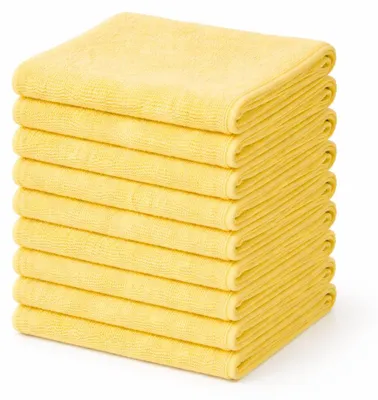 Produktbild von 20 Stück Mikrofasertuch 38x38 cm Gelb – Putztuch 210 g/m² für Autopflege, Fenster, Küche & Haushalt – fusselfreies Reinigungstuch