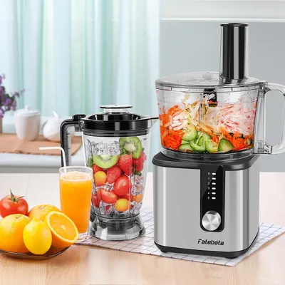 Produktbild von 7MAGIC 9-in-1 Multifunktions-Küchenmaschine 750W, 1,8L Entsafter, 1,2L Rührschüssel, Mixer, Gemüseschneider, Fleischwolf, Knethaken, 12 Zubehörteile