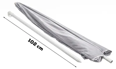 Produktbild von Sonnenschirm für den Garten Material Polyester / Stahl Farbe Grau Einheitliches Thema Groß D 240 cm H 230 cm touristisch Strand leicht zusammenklappbar bremsfunktion Modern Funktionell