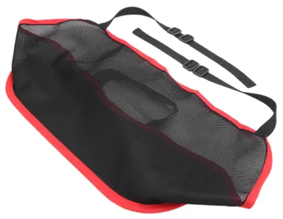 Image de Support universel pour filet de rangement entre les sièges Sac de rangement en filet Barrière pour animaux Accessoires intérieurs pour voiture Couleur noire avec bordure rouge
