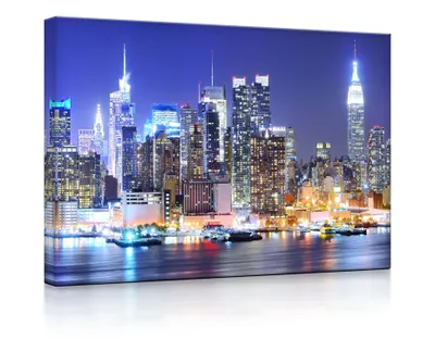 Produktbild von lightbox multicolor | LED Leinwandbilder | New York City Skyline | 80x60 cm | front lighted