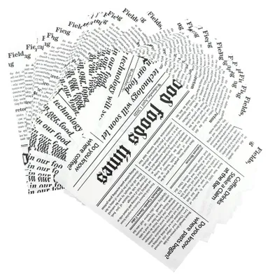 Produktbild von Sandwichpapier, Hamburgerpapier, Papier für Sandwichfüllungen, Papierbögen in Zeitungsoptik, fettdichtes Wachspapier zum umweltfreundlichen Backen, Einwickeln, für Sandwichfüllungen, Käse, Pommes-Sandwiches (18 x 18 cm), 100 Blatt