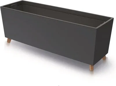 Obrázok produktu pre Obdĺžnikový kvetináč s vnútorným kvetináčom, odolný voči UV žiareniu, 77 x 23,5 x 30 cm, antracitová farba