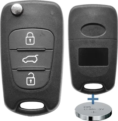 Produktbild von Klapp Schlüssel Gehäuse Funkschlüssel Fernbedienung Autoschlüssel Rohling + Batterie kompatibel mit Hyundai/Kia