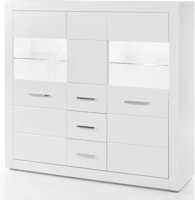 Produktbild von Highboard Bianco - Weiß Hochglanz ohne Beleuchtung