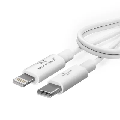 Produktbild von Lightning / USB-C Power Delivery 20W, Schnelllade- / Übertragungskabel 1m - Weiß