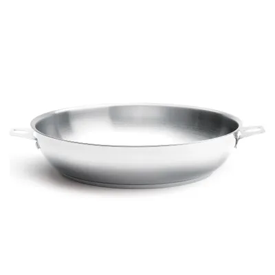Produktbild von De Buyer PAN Twister Bratpfanne, 28 cm max. Durchmesser, Edelstahl, Induktionsherd-geeignet, abnehmbarer Griff
