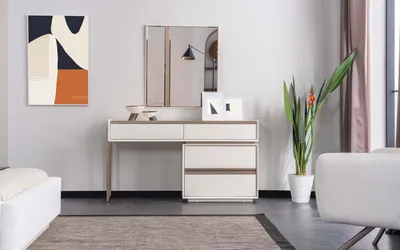 Productafbeelding van Witte make-uptafel, design make-uptafel, slaapkamer, stevige tafel